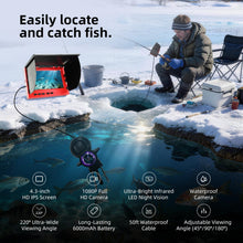 Load image into Gallery viewer, Underwater Fishing Camera 1080P HD 4.3" IPS 50ft Cable for Lake Ice Kayak
