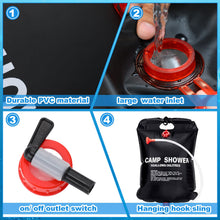 Load image into Gallery viewer, VIHOSE 12 Pcs Solar Shower Bags 5 Gallons/ 20 L Solar Heating
