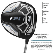 Load image into Gallery viewer, PGF T21 Men's Complete Golf Club Package Set[17-Pieces][Black][Hand: Right] [Length: Standard]
