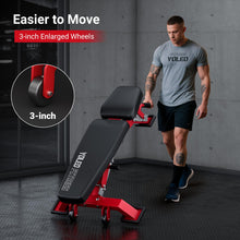 Load image into Gallery viewer, YOLEO Commercial Adjustable Weight Bench - MAX 2300LBS Heavy Duty Workout Bench for Home Gym, Decline/Flat/Incline Bench Press 2.4" Thick Pad (6-Step Assembly) (Weight Bench + 1 Dumbbell)
