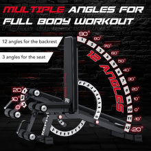 Load image into Gallery viewer, Adjustable Weight Bench, Commercial Grade 1200LB Workout Bench Press Set for Home Gym Strength Training Exercise, Incline Bench with 12+3 Adjustable Backrest&amp;Seat Positions for Full Body Fitness
