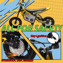 Load image into Gallery viewer, 36V 350W Electric Dirt Bike for Kids 8-14, Up to 16MPH Off-Road Electric Motorcycle with Explosion-Proof Tires - Yellow
