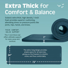 Load image into Gallery viewer, Retrospec Solana Yoga Mat 1" Thick w/Nylon Strap for Men &amp; Women - Non Slip Exercise Mat for Home Yoga, Pilates, Stretching, Floor &amp; Fitness Workouts - Ocean Blue
