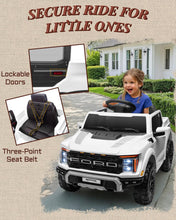 Load image into Gallery viewer, First Ride On Licensed Ford F-150 Raptor 12V Kids Ride on Truck, Ride on Toys for Toddlers with Remote Control (White)
