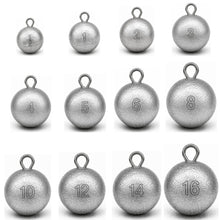 Load image into Gallery viewer, MLYLM 10 Pack 3 oz Cannonball Sinkers — Round Lead Trolling Weights for Salmon Walleye Lake Trout, Great Lakes Downrigger Drift Trolling, Three-Way Rig Saltwater Freshwater Bottom Fishing
