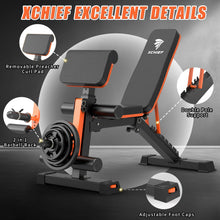 Load image into Gallery viewer, XCHIEF Adjustable Weight Bench - 1000LBS Capacity Heavy Duty Foldable Workout Bench for Full Body Exercise, Flat/Incline/Decline, Bench Press for Home Gym with Preacher Pad &amp; Leg Extension
