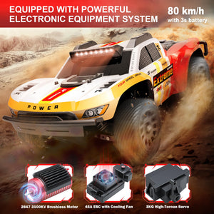 1/14 RC Brushless Cars for Adult Speed 50 MPH，RC Short-Course Truck All Terrain Off Road Hobby Electric Off-Road Trucks 4WD