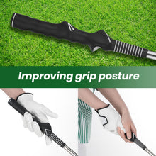Load image into Gallery viewer, FODESAN Retractable Left-Handed Golf Swing Training Aid: Portable Grip Trainer with Click Feedback Sound – Ideal for Left-Handed Players, Muscle Training, for Beginners &amp; Enthusiasts

