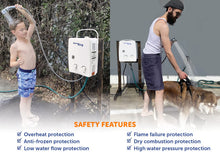 Load image into Gallery viewer, Flame King YSNAZ132 Portable Tankless Water Heater Propane Gas 5L 1.32GPM at 34,000 BTU, Outdoor Instant Hot Water Shower for RV, Camping, Farm, Cabins
