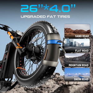 4000W Romeo Pro II Electric Bike Dual Motor 60V 70AH 200Miles Long Range Electric Mountain Bike Fat Tire Dual Hydraulic
