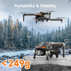 Drones with Camera for Adults 4K, Brushless Motor FPV Foldable Mini RC Drone for Kids Beginners, One-Touch Takeoff, 5G WiFi, Auto Hover
