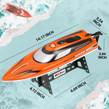 Load image into Gallery viewer, RC Boat for Kids &amp; Adults, 14 inch Fast RC Speed Boat with 1100mAh Battery, Waterproof Toy for Lakes &amp; Pools - HJ815 Orange
