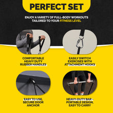 Load image into Gallery viewer, Tribe Lifting Resistance Bands for Working Out Men and Women - Pull Up Bands Set of 5 with Handles, Door Anchor and Bar - Workout Bands for Strength Training, Exercise Bands for Home Gym
