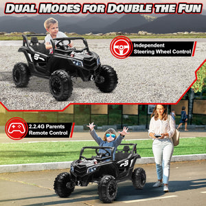 Ride On Car for Kids, MOEYURO 24V Battery Powered Off-Road UTV w/Remote Control, 4x150W Motors,4 Shock Absorbers