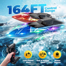 Load image into Gallery viewer, Remote Control Boat for Kids, 2Pack RC Boats with LED Lights for Pools Lakes River &amp; Bathtub, 2.4Ghz Control, Whole Body Waterproof
