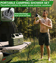 Load image into Gallery viewer, Beviliu Portable Camping Shower with 3 Gallon Food Grade Jug, Lightweight Design &amp; IPX8 Waterproof, Rechargeable Pump with LED Display, Portable Shower for Camping, Beach, Hiking, Pet Cleaning
