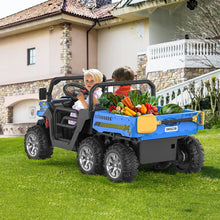 Load image into Gallery viewer, 24V Electric Ride On Dump Truck for Kids - 2-Seater 4WD 6 Wheels Remote Control Car with Dump Bed | Blue
