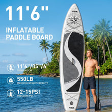 Load image into Gallery viewer, SOLAVERO 11'6" Inflatable Stand Up Paddle Board for Adults, 550lb Capacity
