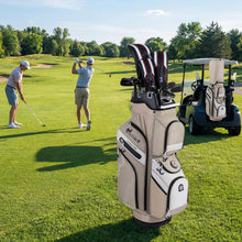 Load image into Gallery viewer, Tangkula Golf Cart Bag with 14-Way Full Length Dividers (Khaki)
