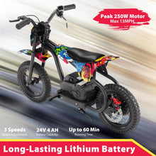 Load image into Gallery viewer, 24V Electric Dirt Bike for Kids Ride on Motorcycle Toddler Dirt-bike Battery Powered Vehicles Off-Road Motorbike Motocross
