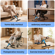 Load image into Gallery viewer, RYGEO Folding Pedal Exerciser Mini Exercise Bike Under Desk Bike - Blue

