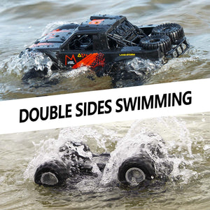 Waterproof Monster Trucks for Boys, 2.4G Amphibious Rc Car, 1:16 Scale All-Terrain Rc Boat for Boys & Adults, 4WD, Orange