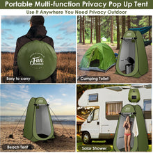 Load image into Gallery viewer, FUN ESSENTIALS Solar Shower Tent Kit, 2 Pcs, Instant Pop Up Privacy, Shower Tent, 5 Gallon Solar Shower Bag, Sun Canopy Beach Outdoor Camp Privacy, Easy Set Up, Foldable
