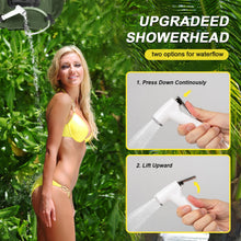 Load image into Gallery viewer, Portable Camping Bathroom Shower Tent Kit, Outdoor Pop Up Privacy Changing Tent with 5 Gallon Shower Bag-(Nozzle Upgraded) (Green)
