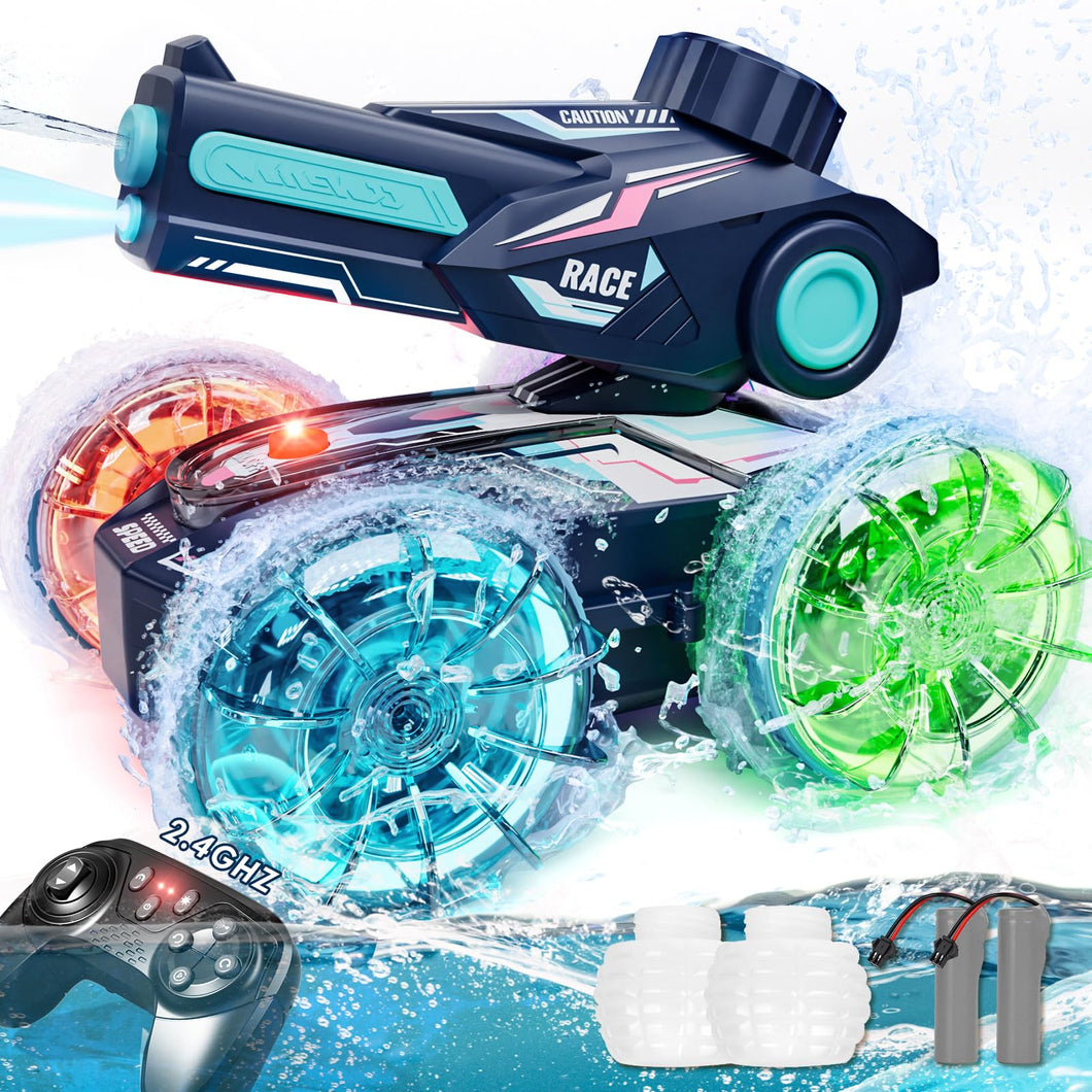 Castle Amphibious Remote Control Car, 4WD RC Cars for Boys Age 8-12 with Water Gun, Remote Control Boat for Kids, Toys