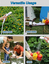 Load image into Gallery viewer, innhom Portable Camping Shower, 6000mAh Rechargeable Camp Shower Pump with LED Display, IPX7 Waterproof &amp; 2 Spray Modes Electric Outdoor Shower for Hiking, Travel, Pet Bathing and Car Washing, White
