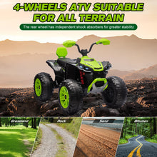 Load image into Gallery viewer, Kids ATV 4 Wheeler Ride on Electric Motorcycle, 24V Battery Powered, Kids Electric Toy Car, Green
