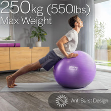 Load image into Gallery viewer, Core Balance Exercise Ball for Workouts, Anti-Burst and Slip Resistant, Swiss Yoga Ball (33" / 85cm Purple)
