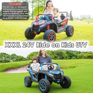 XXXL 24V Ride On Toys for Big Kids UTV Large 2 Seater Ride On Car for Kids 4WD Ride On Truck with Remote Control, Off-Road, Red
