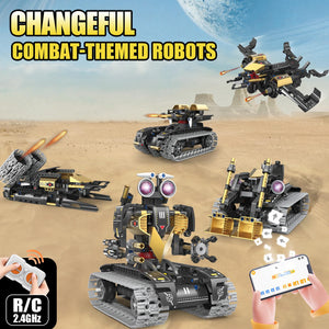 5 In1 Robot Toy for Kids Building Kit,323 Pcs Blocks App & Remote Control Robotics Kit, STEM RC Robot Building Toys