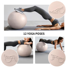 Load image into Gallery viewer, FITMIND Extra Thick Yoga Ball with Training Instruction, Anti-Burst Slip Resistant Exercise Ball  -Pink
