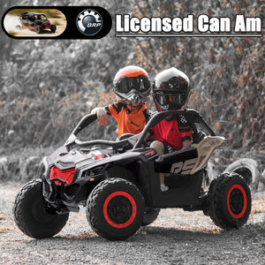 24V Ride on Car with Remote Control, 2 Seater Ride On Toys Off-Road Buggy Truck Licensed Can Am Maverick UTV Electric Vehicles, Black