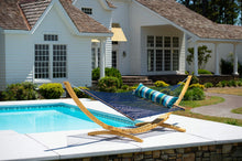 Load image into Gallery viewer, Hatteras Hammocks Deluxe Navy Duracord Rope Hammock with Free Extension Chains &amp; Tree Hooks, Handcrafted in The USA, 450 LB Weight Capacity, 13 ft. x 60 in
