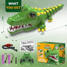 Load image into Gallery viewer, Remote Control Crocodile Toy Car, [2025 NEW] Rechargeable 2.4GHz RC Alligator Robot with Realistic Biting Action, 3-in-1 Prank Game
