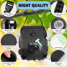 Load image into Gallery viewer, KIPIDA Solar Shower Bag,5 gallons/20L Solar Heating Camping Shower Bag with Removable Hose and On-Off Switchable Shower Head for Camping Beach Swimming Outdoor Traveling Hiking (Black)
