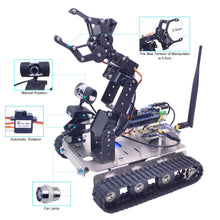 Load image into Gallery viewer, Geek Robot car kit for Mega 2560 Project 4DOF Manipulator Hd Camera Tank Chassis Programmable DIY Robotics Vehicle Toys
