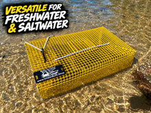 Load image into Gallery viewer, OceanBuilt Bull Minnow &amp; Baitfish Trap – Small 20" x 12" x 6" Live Bait Trap – 0.5" Mesh PVC Coated Wire Trap with Dual Throats – Heavy Duty Saltwater Bait Fish Trap
