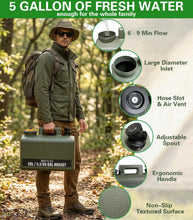 Load image into Gallery viewer, Beviliu Portable Camping Shower with 5 Gallon Food Grade Jug, 6000mAh Rechargeable Pump, Dog Shower Brush, IPX8 Waterproof Portable Shower for Camping, Beach, RVs, Dog Washing - Shower Max
