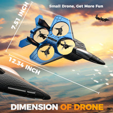 Load image into Gallery viewer, RC Fighter Airplane丨F-22 Raptor Mini Drone Remote Control Jet Plane Stunt Drone for Adults &amp; Kids Toy with Light Gift for Kids Beginner
