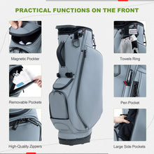 Load image into Gallery viewer, uniHimal Premier 14-Way Golf Stand Bag, Lightweight Leather Classic Gray
