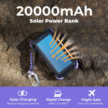 Load image into Gallery viewer, BLAVOR Solar Power Bank 20000mAh, Wireless Charger for Phones &amp; Apple Watch
