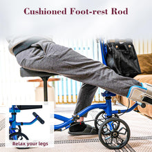 Load image into Gallery viewer, Fvzzin Lightweight Knee Scooter Crutch Alternative, Foldable &amp; Adjustable Knee Scooter for Adults for Foot Surgery, Steerable Knee Walker with Detachable Storage Basket, Includes DIY Stickers-Blue
