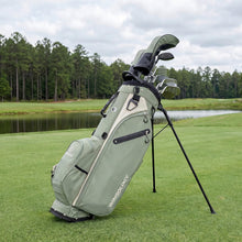 Load image into Gallery viewer, T WINSOLOGY Lightweight Golf Stand Bag with 4 Way Top Dividers for Men and Women, Only 4.2 Pounds, 8 Storage Pockets Including Cooler, Double Shoulder Straps, Womens Golf Club Bag (Sage Grey/Cream)

