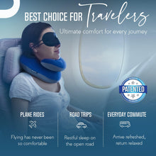 Load image into Gallery viewer, BCOZZY Organic Cotton Double Support Neck Pillow for Travel - 3 Ergonomic Positions for Head, Neck, and Chin Comfort - Ideal for Sleeping Upright on Flights, Cars, and at Home – Large, Navy
