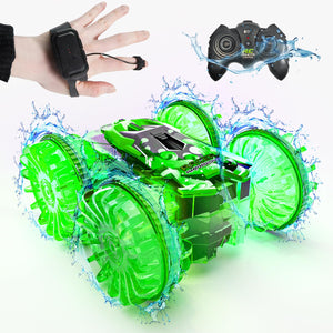 Amphibious Remote Control Car,4WD Waterproof RC Cars, Remote Control Boat,360°Rotation,180°Flip with Led Lights