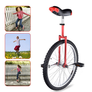 24" Inch Wheel Unicycle Leakproof Butyl Tire Wheel Cycling Outdoor Sports Fitness Exercise Health Red